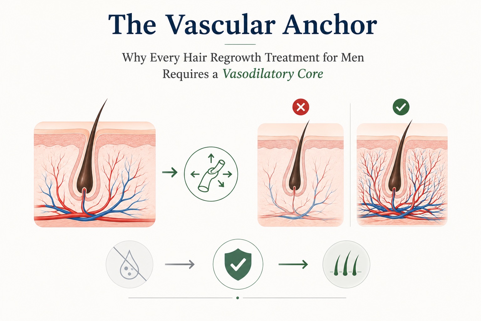 The Vascular Anchor: Why Every Hair Regrowth Treatment for Men Requires a Vasodilatory Core